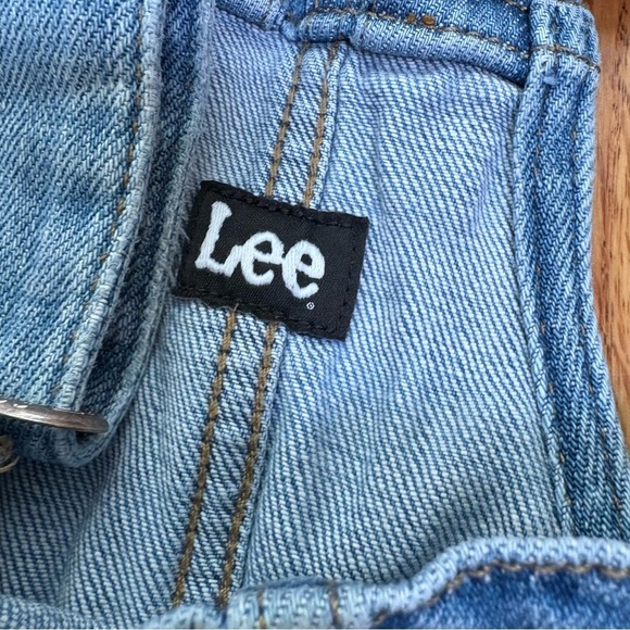 LEE Vintage 90s Y2K denim shortalls short overalls jean M - Picture 7 of 12